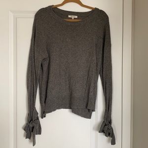 Madewell Tie Cuff Grey Sweater, M